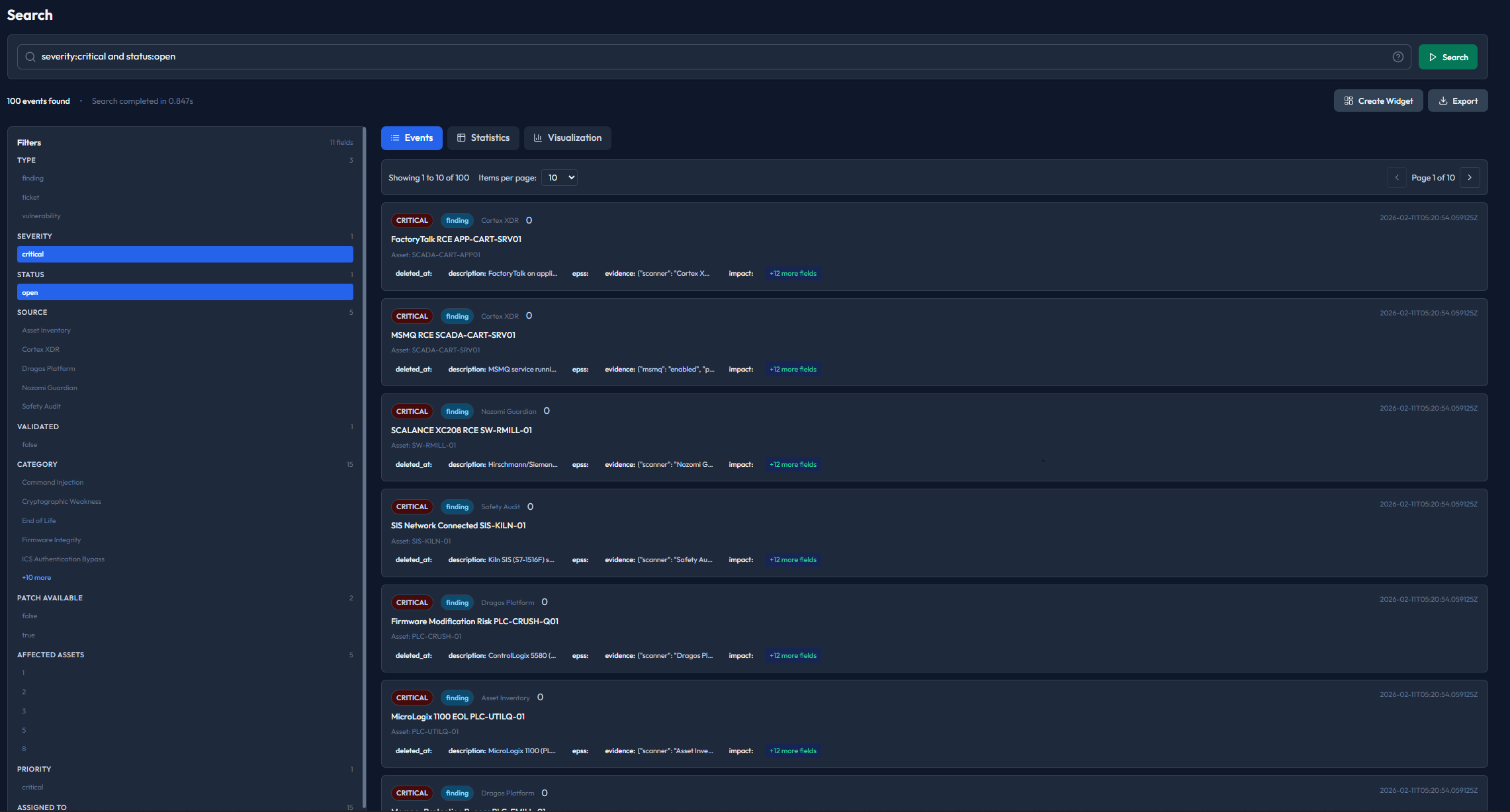 Remediation orchestration search and filters
